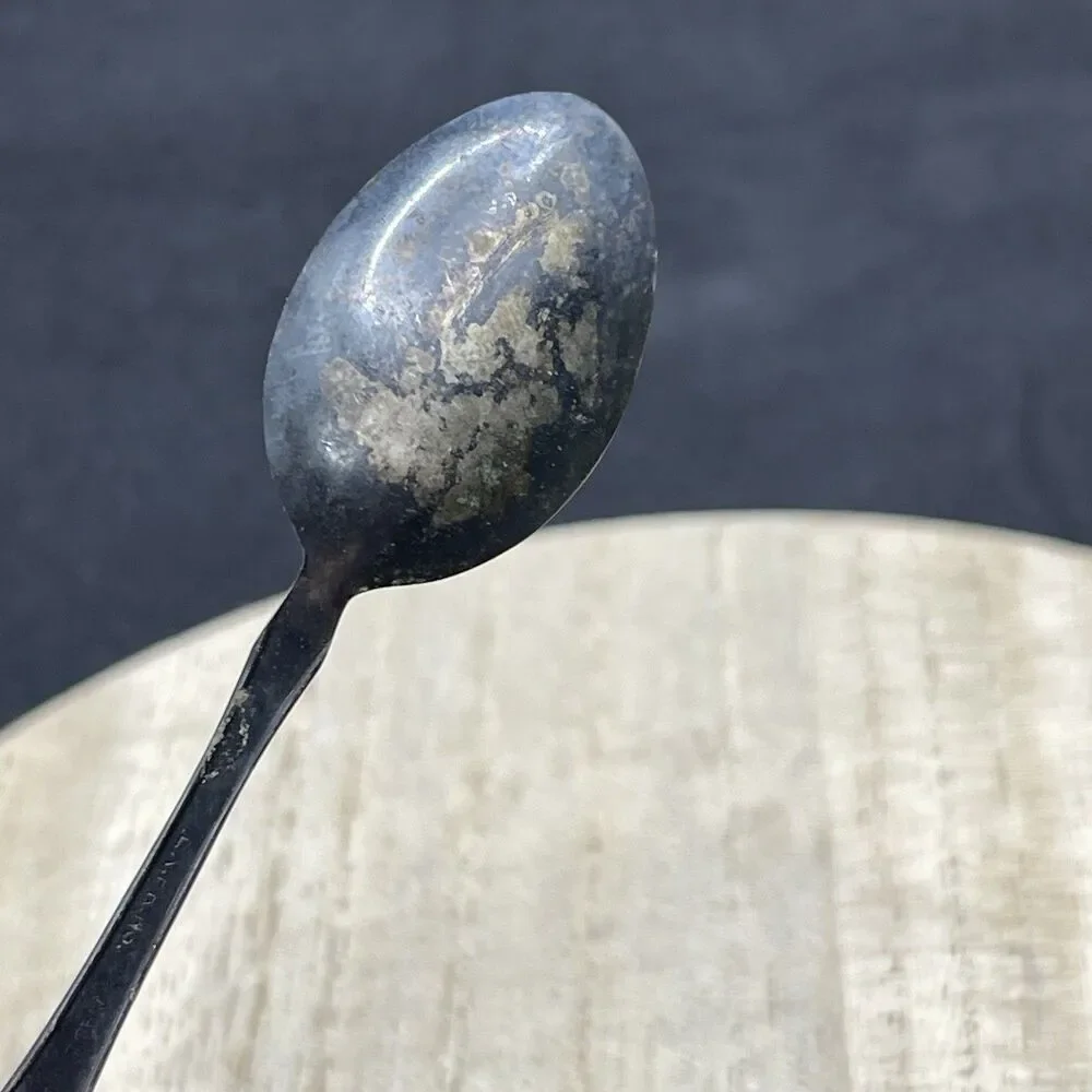 VTG ATQ EX. PRNS. Sweden Silver Plate Collector Souvenir Spoon Patina Tarnished